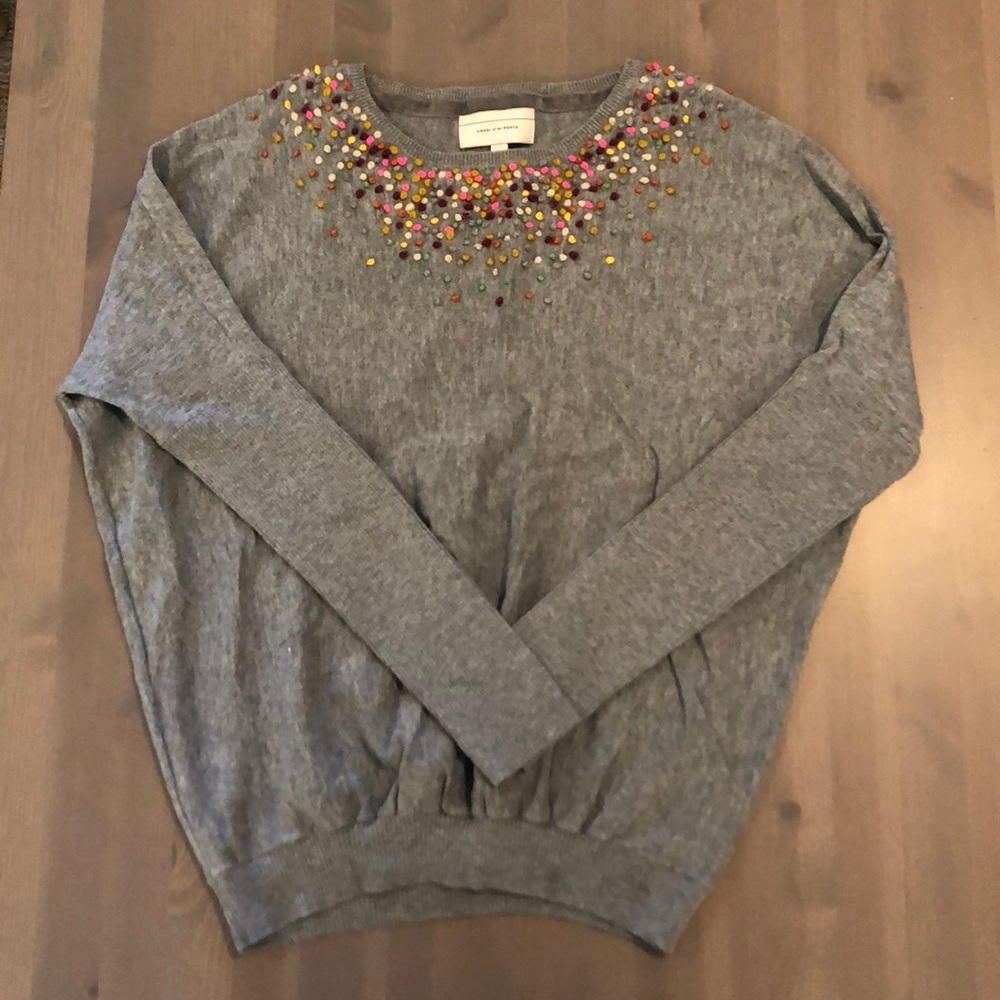 Angel of the North polka dot grey sweater
